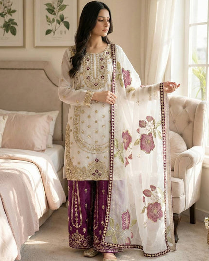 New Designer GMY SILK Top-Bottom And Dupatta Set | Ready To Wear
