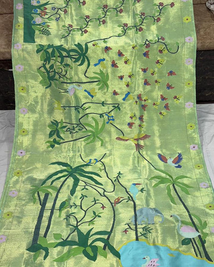 Premium Bridal Pure Silk Brocade Paithani Saree with Golden Zari