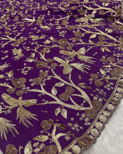 Designer Purple Thai Silk Lehenga Choli with Zari Sequins | Wedding & Festive Wear