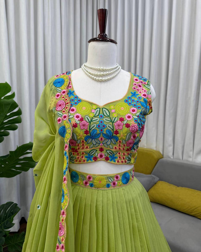 Premium Designer Organza Silk Lehenga Choli Set with Thread and Sequin Work