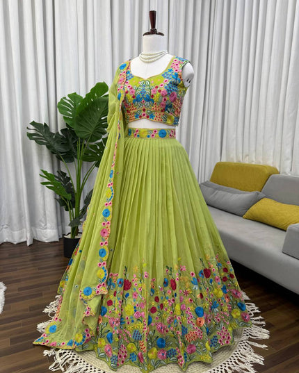 Premium Designer Organza Silk Lehenga Choli Set with Thread and Sequin Work