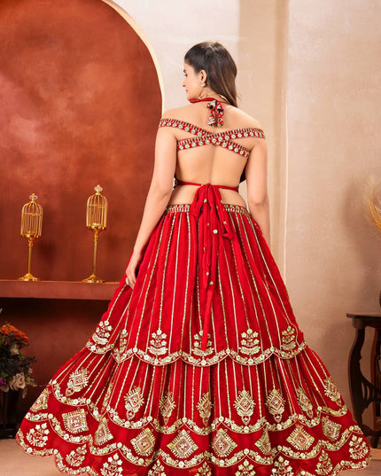 Royal Red Bridal Lehenga with Heavy Embroidery | Wedding & Reception