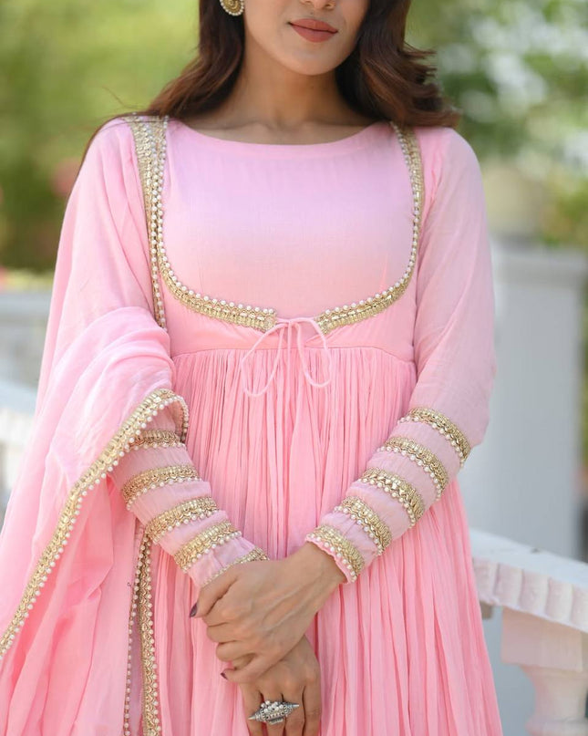 Designer Anarkali Suit in Heavy NC Vichitra Silk | Fancy Style