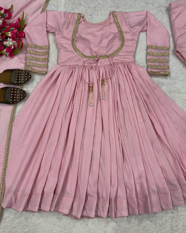 Designer Anarkali Suit in Heavy NC Vichitra Silk | Fancy Style