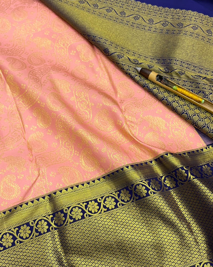Kanchipuram Handloom Pure Korvai Bridal Silk Saree | Traditional Wedding Saree