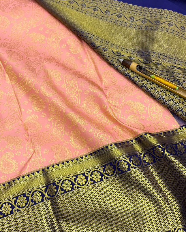 Kanchipuram Handloom Pure Korvai Bridal Silk Saree | Traditional Wedding Saree
