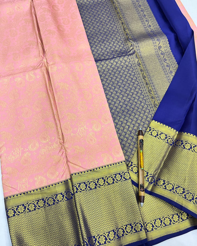 Kanchipuram Handloom Pure Korvai Bridal Silk Saree | Traditional Wedding Saree