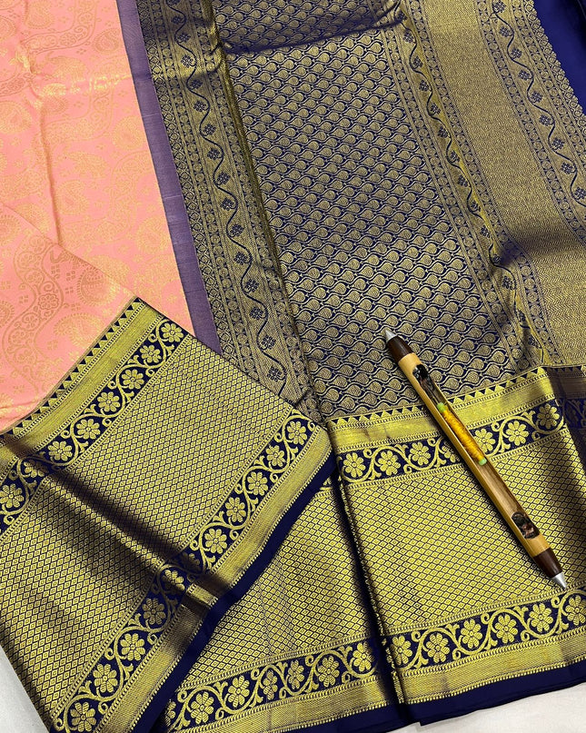 Kanchipuram Handloom Pure Korvai Bridal Silk Saree | Traditional Wedding Saree