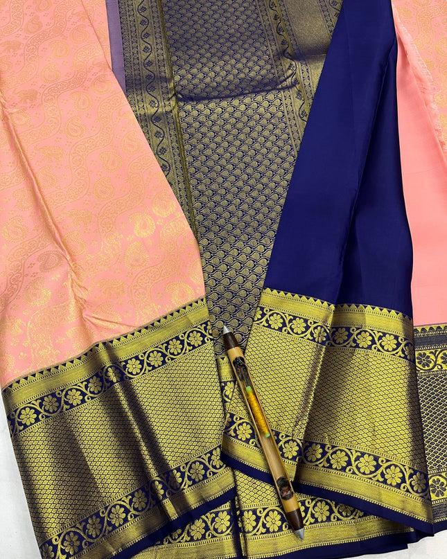 Kanchipuram Handloom Pure Korvai Bridal Silk Saree | Traditional Wedding Saree