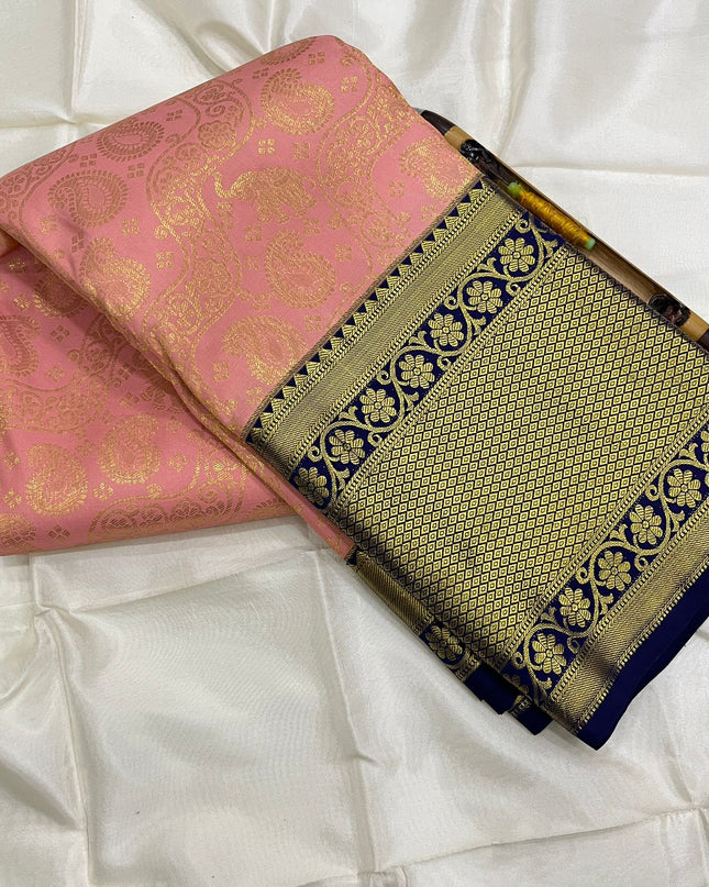 Kanchipuram Handloom Pure Korvai Bridal Silk Saree | Traditional Wedding Saree