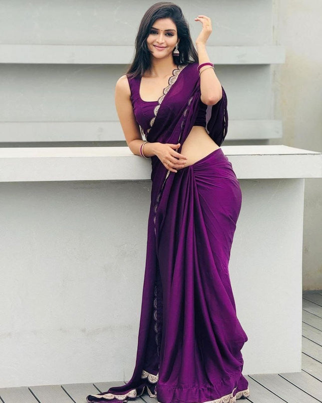 Pure Jimmy Choo Designer Saree with Blouse Piece