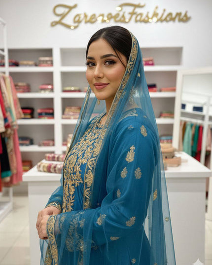 Exclusive Wedding Season Padding Sequence Embroidery Suit Set