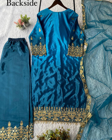 Exclusive Wedding Season Padding Sequence Embroidery Suit Set