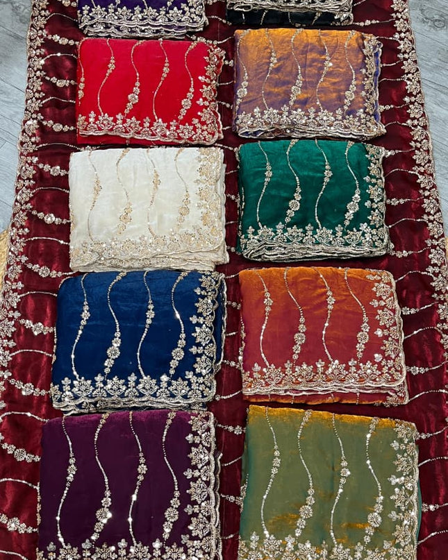 Affordable Luxury Soft Luxe Silk Gold Beads Work and Cutwork Border Saree With Heavy Worked Fancy Blouse Piece