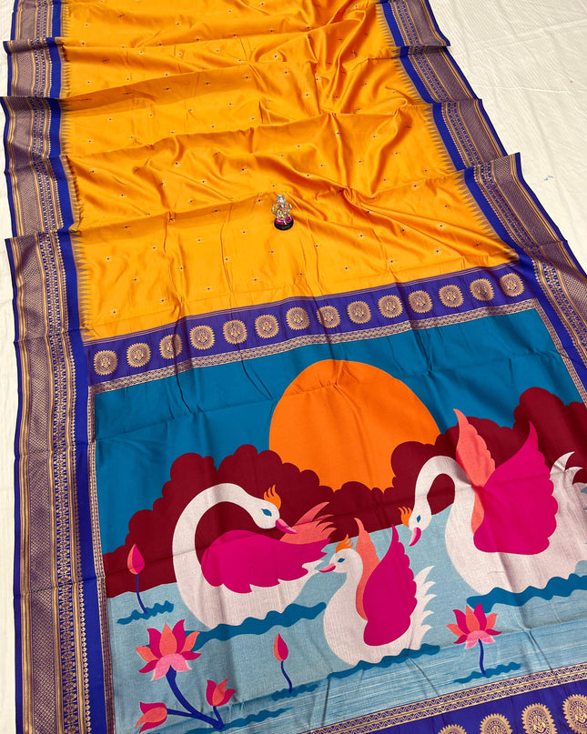 Premium Soft Silk Aarya Fancy Pallu Kadiyal Paithani Saree