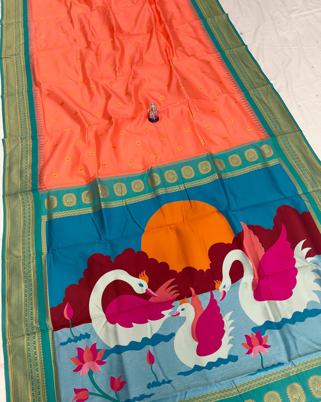 Premium Soft Silk Aarya Fancy Pallu Kadiyal Paithani Saree