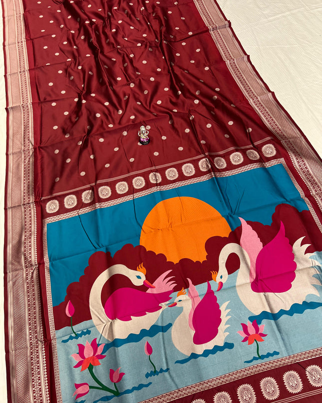 Premium Soft Silk Aarya Fancy Pallu Kadiyal Paithani Saree