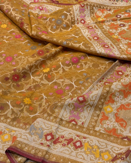 Premium Banarasi Jamdani Saree Made from Pure Muslin Cotton
