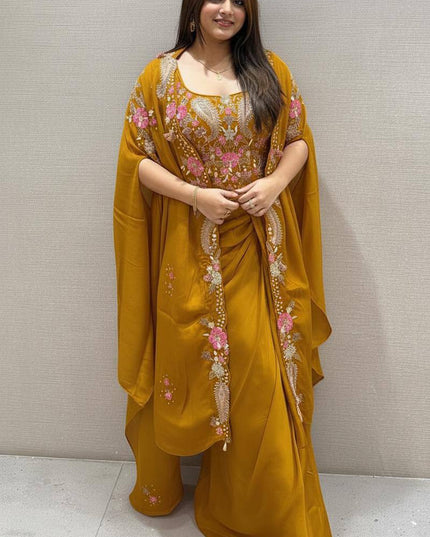 Statement Indo Western Shrug Dhoti Blouse with Sequin Embroidery