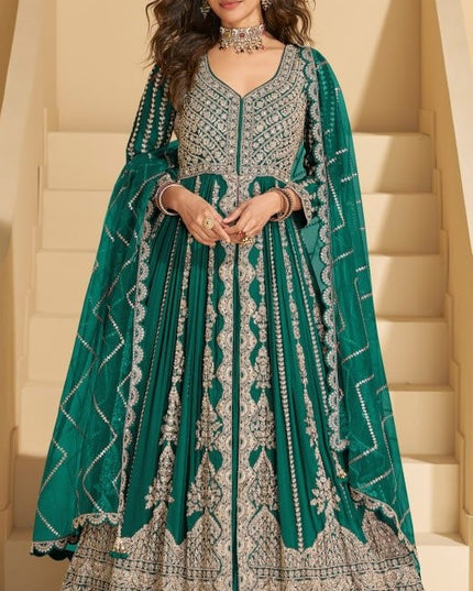 Designer Chinon Embroidery Kurti Lehenga with Dupatta | 3-Piece Set