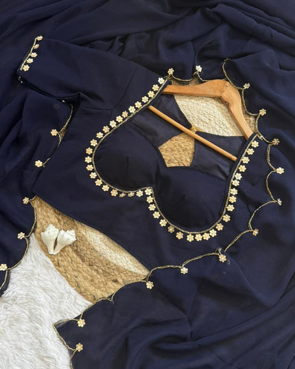 esigner Readymade Blouse with Khatali Handwork & Moti | Size 38