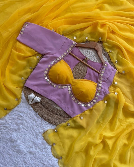 esigner Readymade Blouse with Khatali Handwork & Moti | Size 38