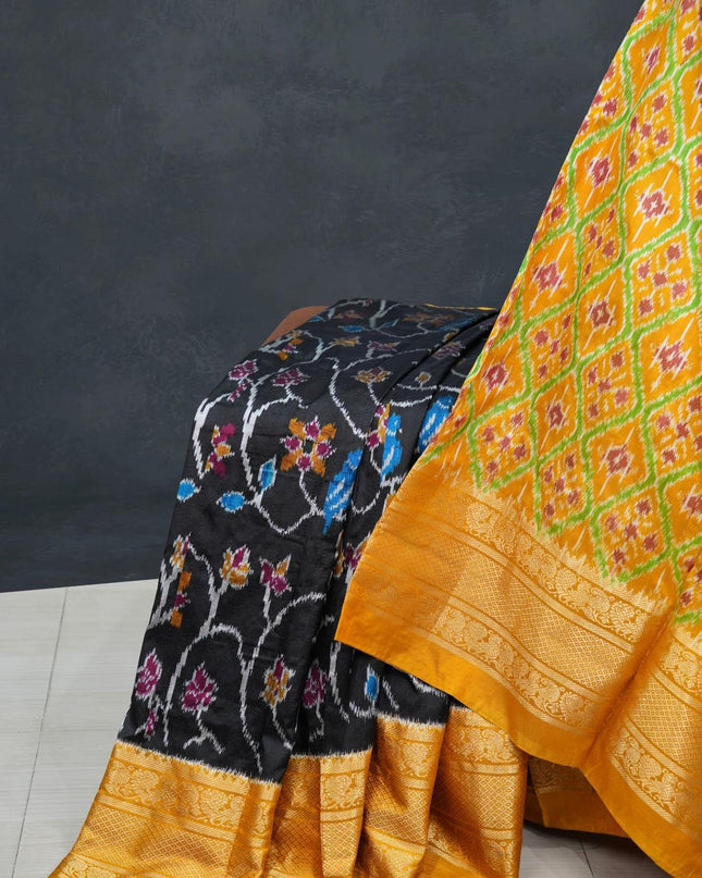 Ikkat Saree with Designer Pallu and Blouse