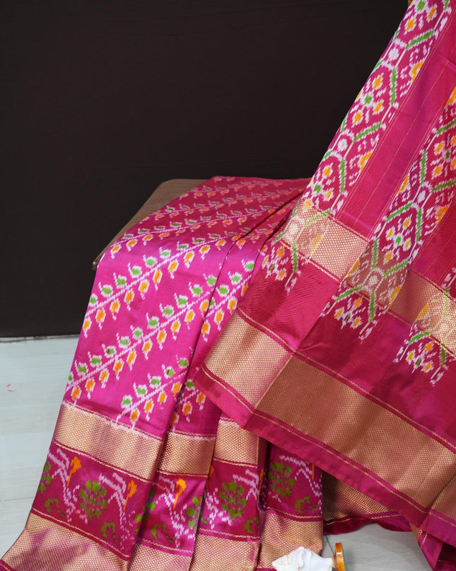 Ikkat Designer Saree with Designer Pallu and Blouse