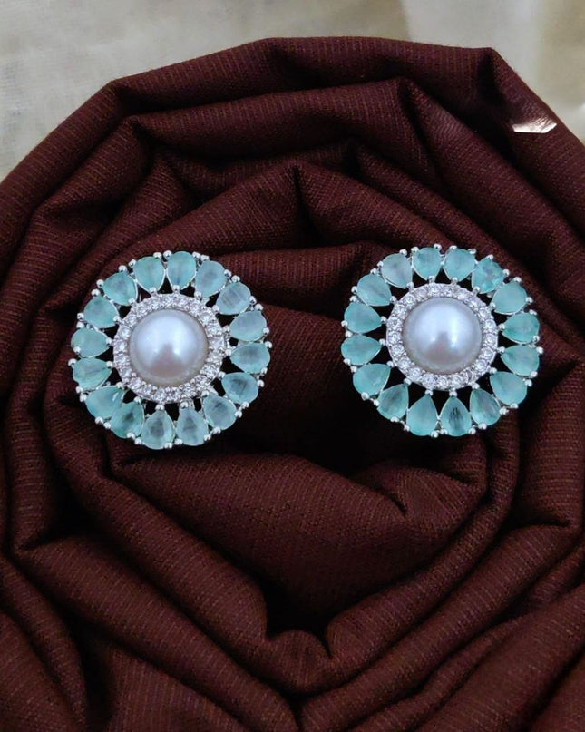 American Diamond Stud Earrings - Brilliant Sparkle & Elegant Style