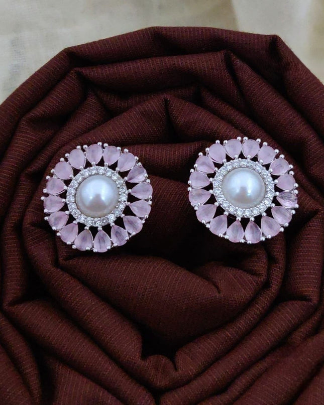 American Diamond Stud Earrings - Brilliant Sparkle & Elegant Style