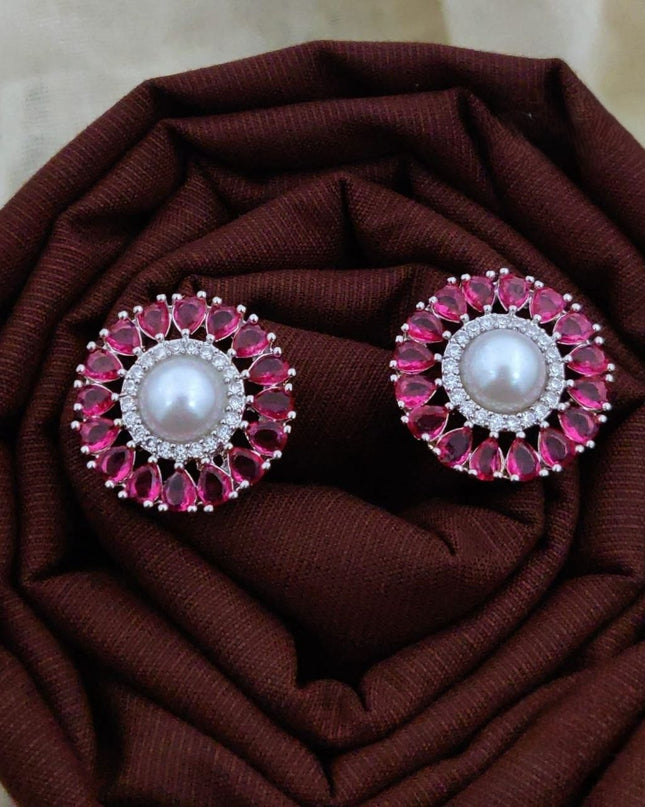 American Diamond Stud Earrings - Brilliant Sparkle & Elegant Style