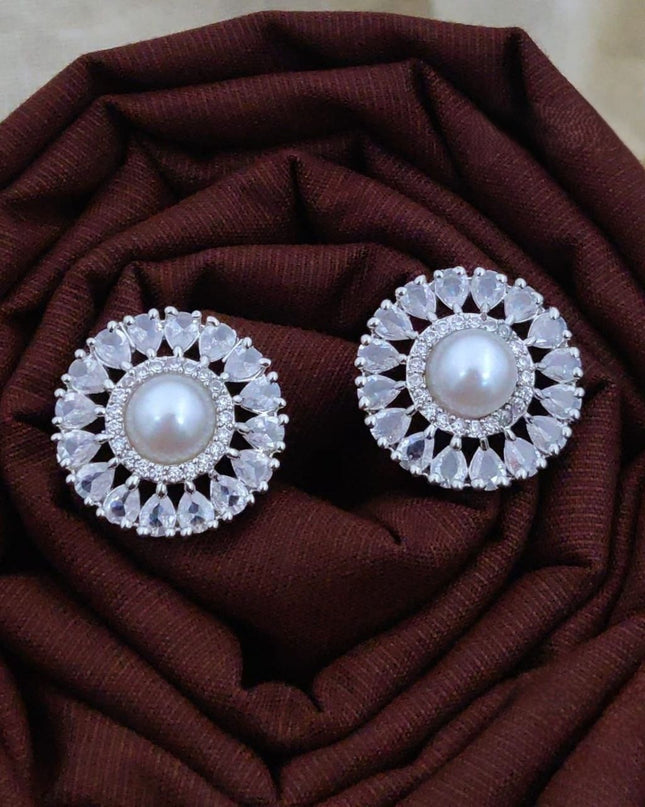 American Diamond Stud Earrings - Brilliant Sparkle & Elegant Style