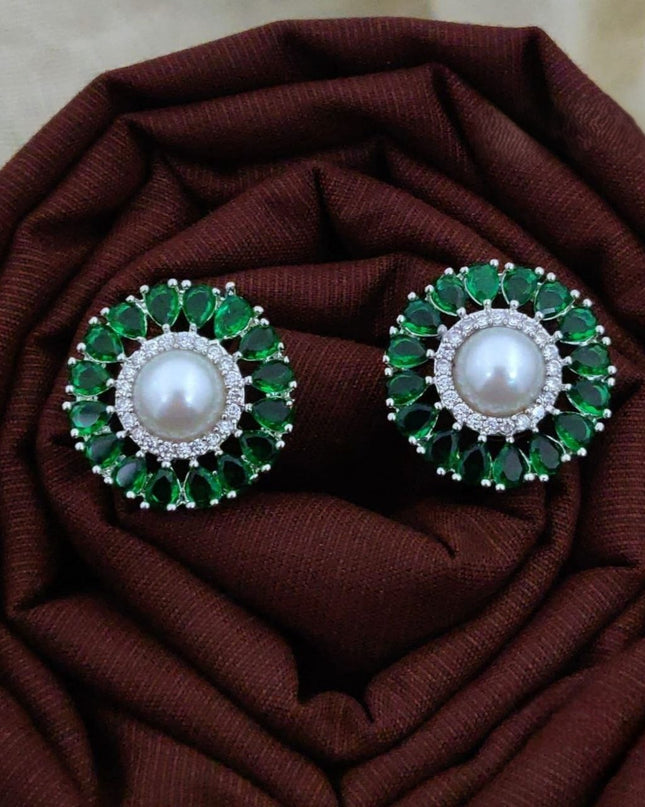 American Diamond Stud Earrings - Brilliant Sparkle & Elegant Style