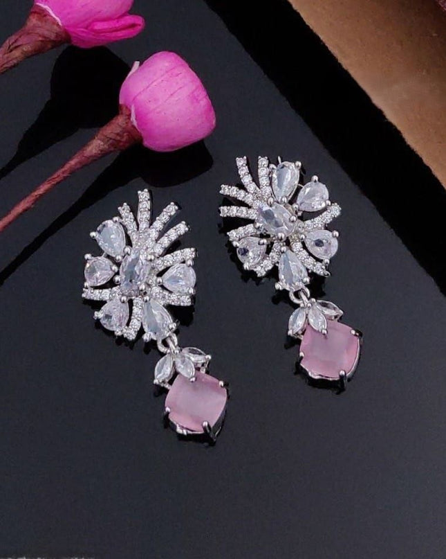 AD Fancy Drop Earrings with Stone