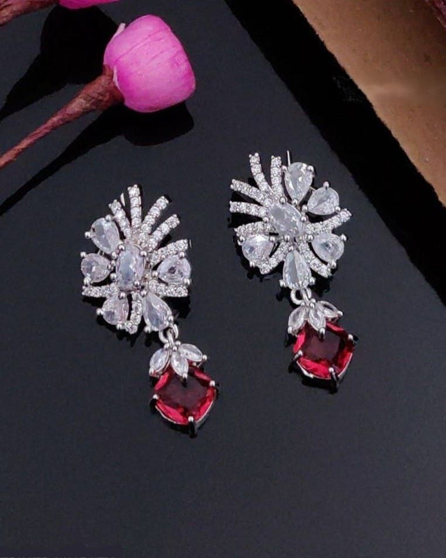 AD Fancy Drop Earrings with Stone