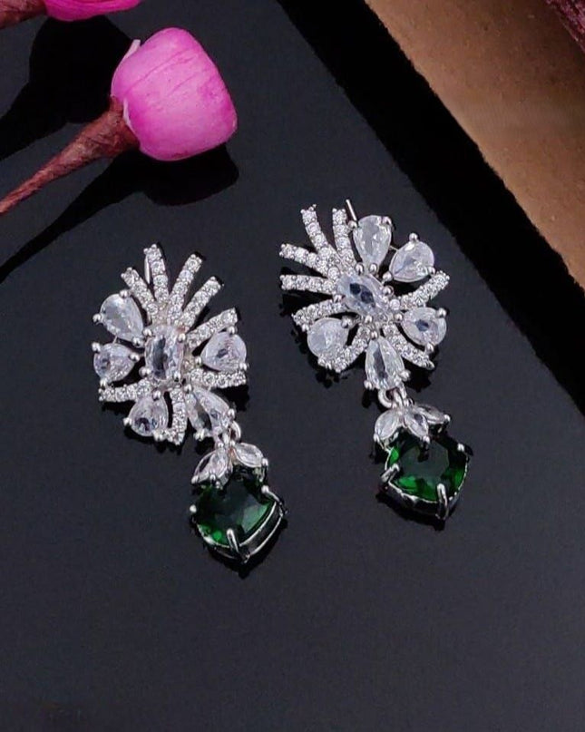 AD Fancy Drop Earrings with Stone