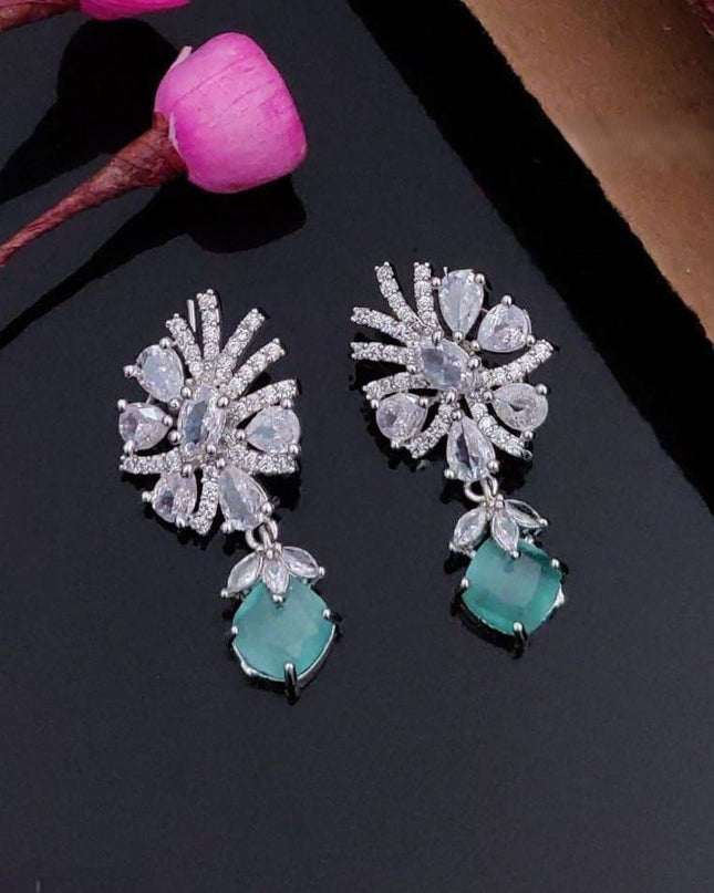 AD Fancy Drop Earrings with Stone