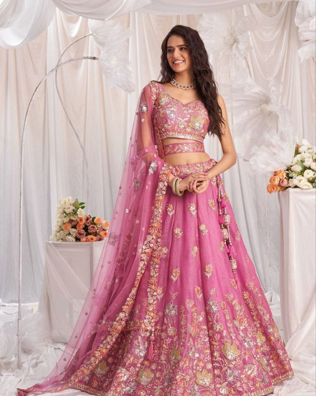 Premium Organza Lehenga with Embroidery Work