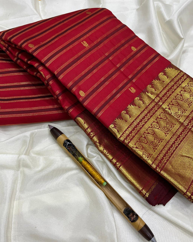 Kanchipuram Handloom Pure Silk Unique Butta Saree