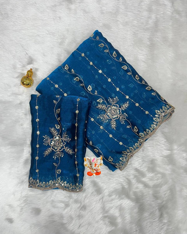 Fendy Chiffon Work Saree | Trendy Look