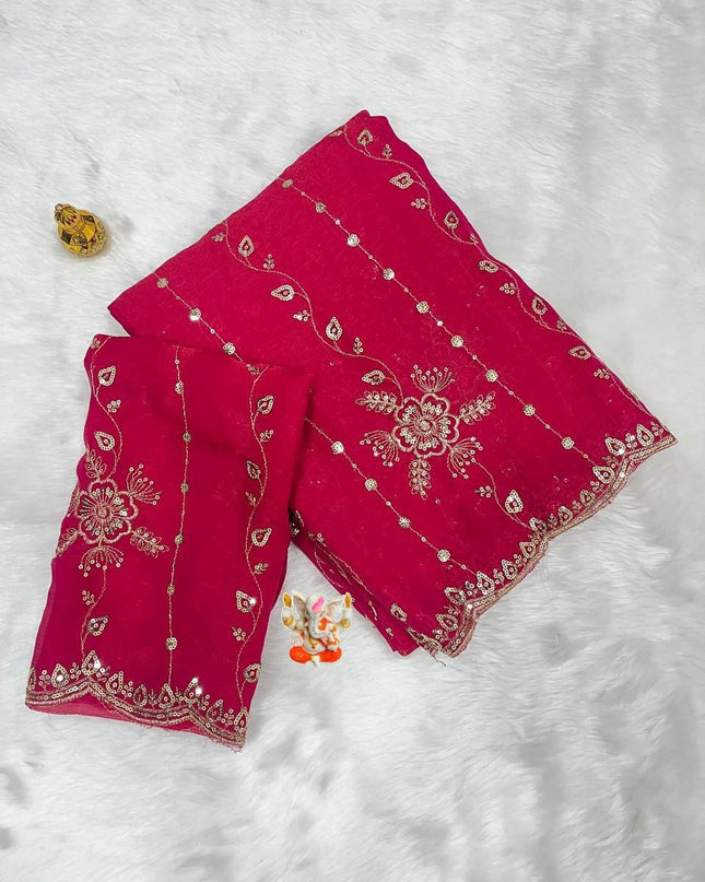 Fendy Chiffon Work Saree | Trendy Look