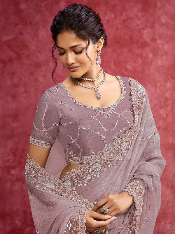 Elegant Banarasi Beauty Saree with Intricate Zari and Sequin Work for Festive Elegance